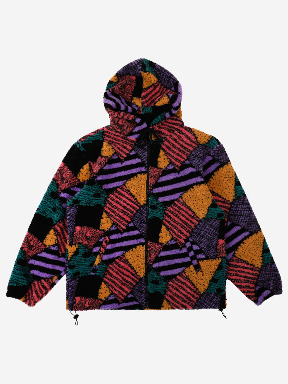 Sally Patchwork Sherpa Zip-Up Hoodie