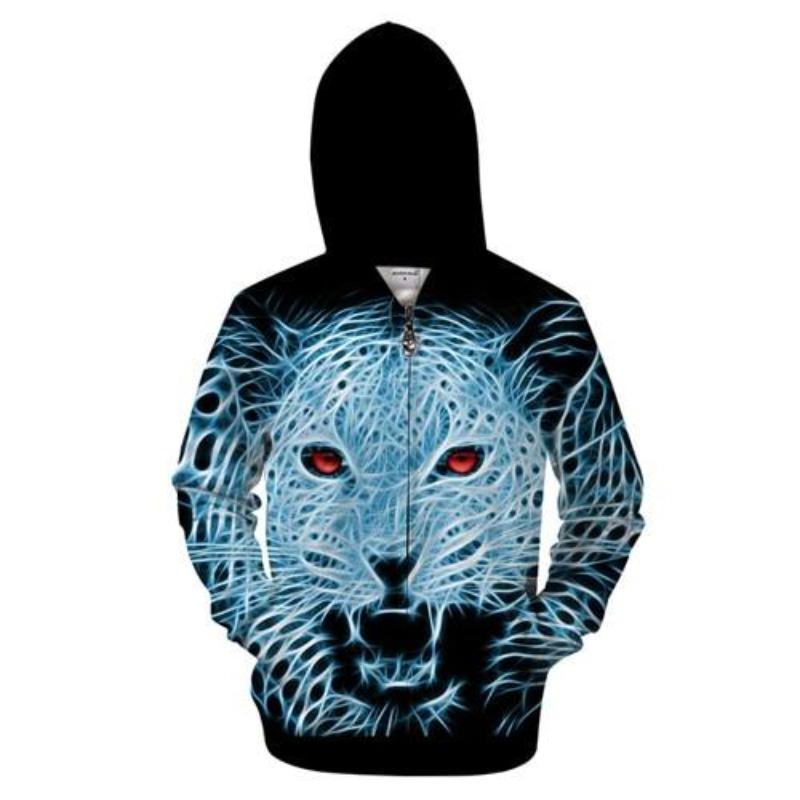 Abstract Jaguar Zip-up Hoodie