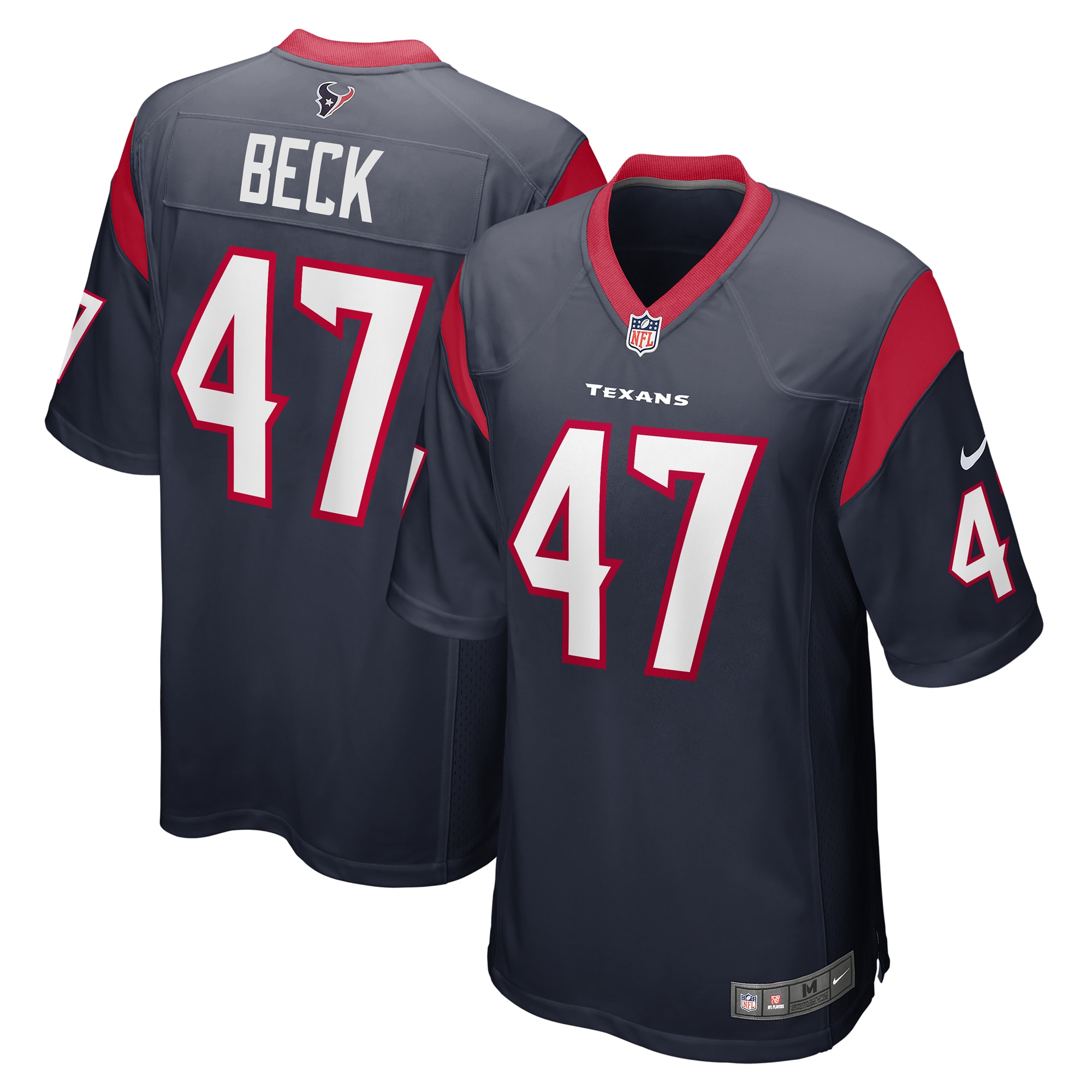 Men’s Houston Texans Andrew Beck Navy Game Player Jersey