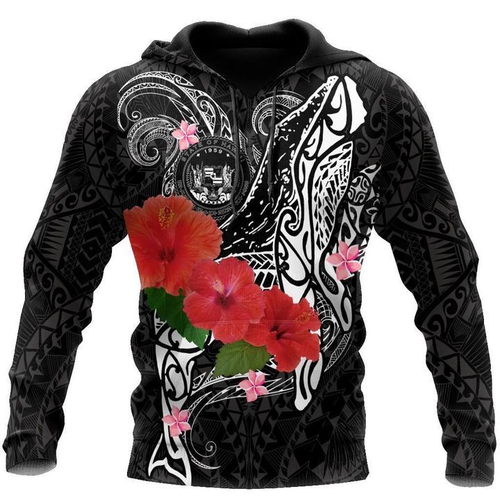 Amazing Humpback Whale With Hibiscus Hoodie 3D All Over Print