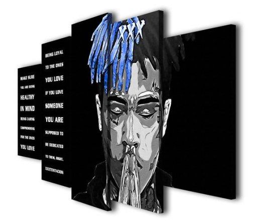 Xxxtentacion Quotes Custom Abstract 5 Panel Canvas Art Wall Decor