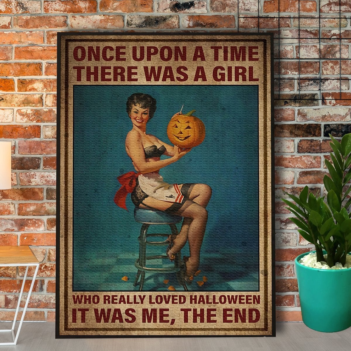 There Was A Girl Who Loved Halloween Poster No Frame Matte Canvas, Wall Decor Visual Art