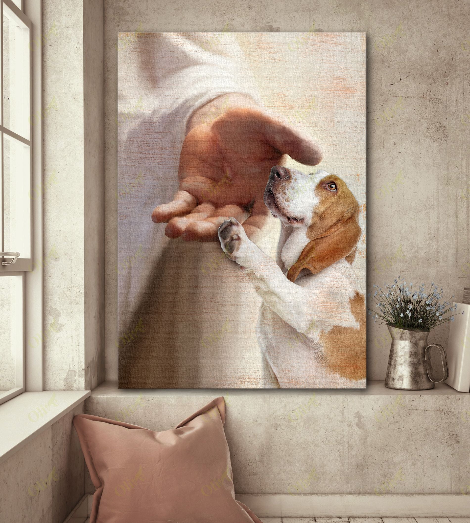 Basset Hound – Take My Hand Canvas Wall Art Home Decor