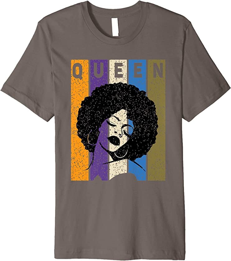 Queen Pride Of African American Black Confident Afro Vintage Premium T-Shirt