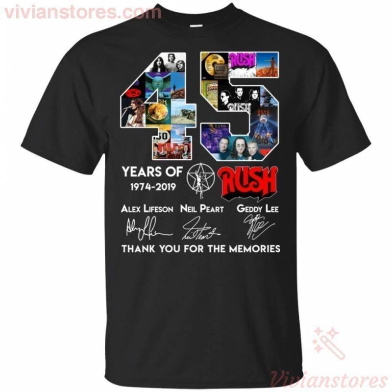 Rush 45 Years Anniversary Cool Gift for Rush Fans T-Shirt