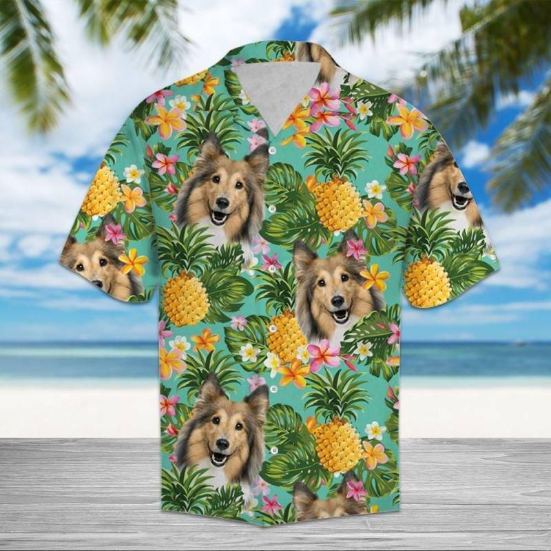 Artsyhomes Tropical Pineapple Shetland Sheepdog Hawaiian Ha109161