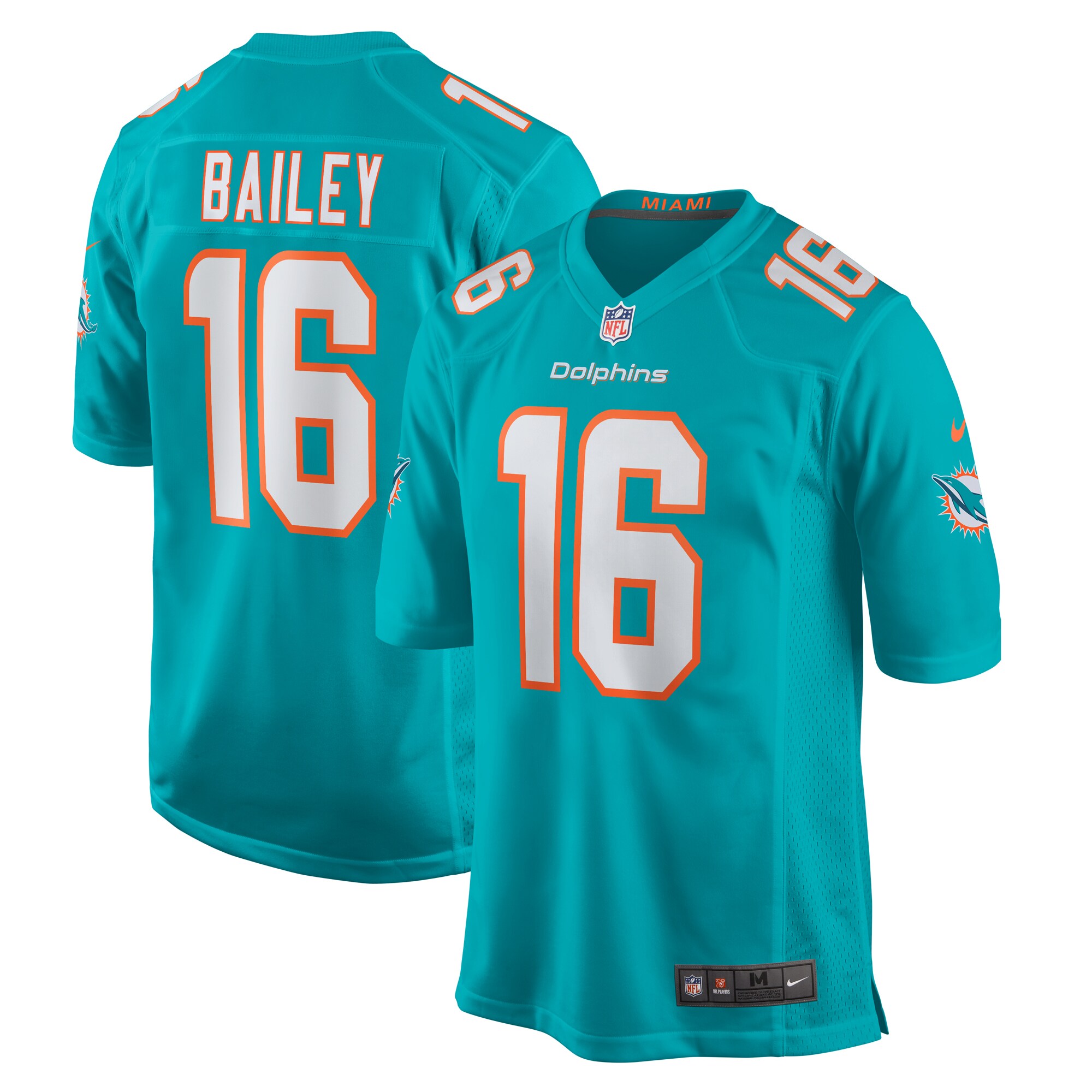 Jake Bailey Miami Dolphins Game Player Jersey – Aqua