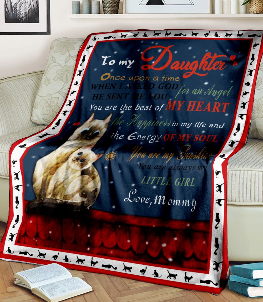 To My Daughter My Heart Fleece Blanket