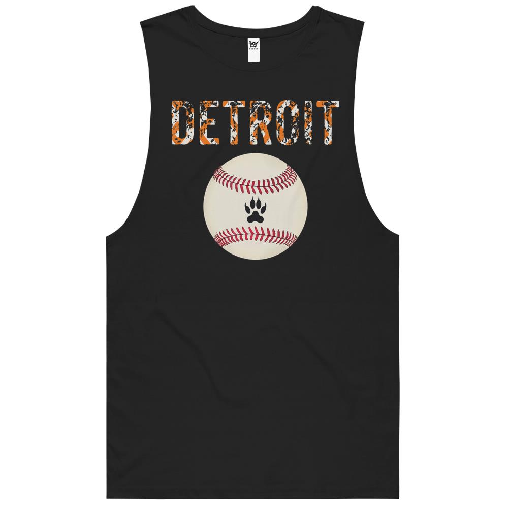 Distressed Tiger Mascot Tshirt Cool Detroit Baseball Ball Tank Top