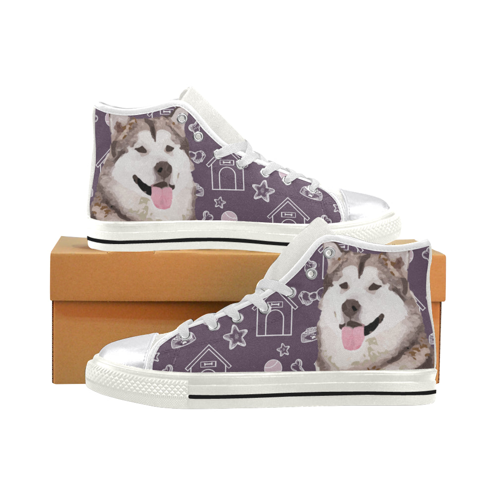 Alaskan Malamute White Women’s Classic High Top Canvas Shoes