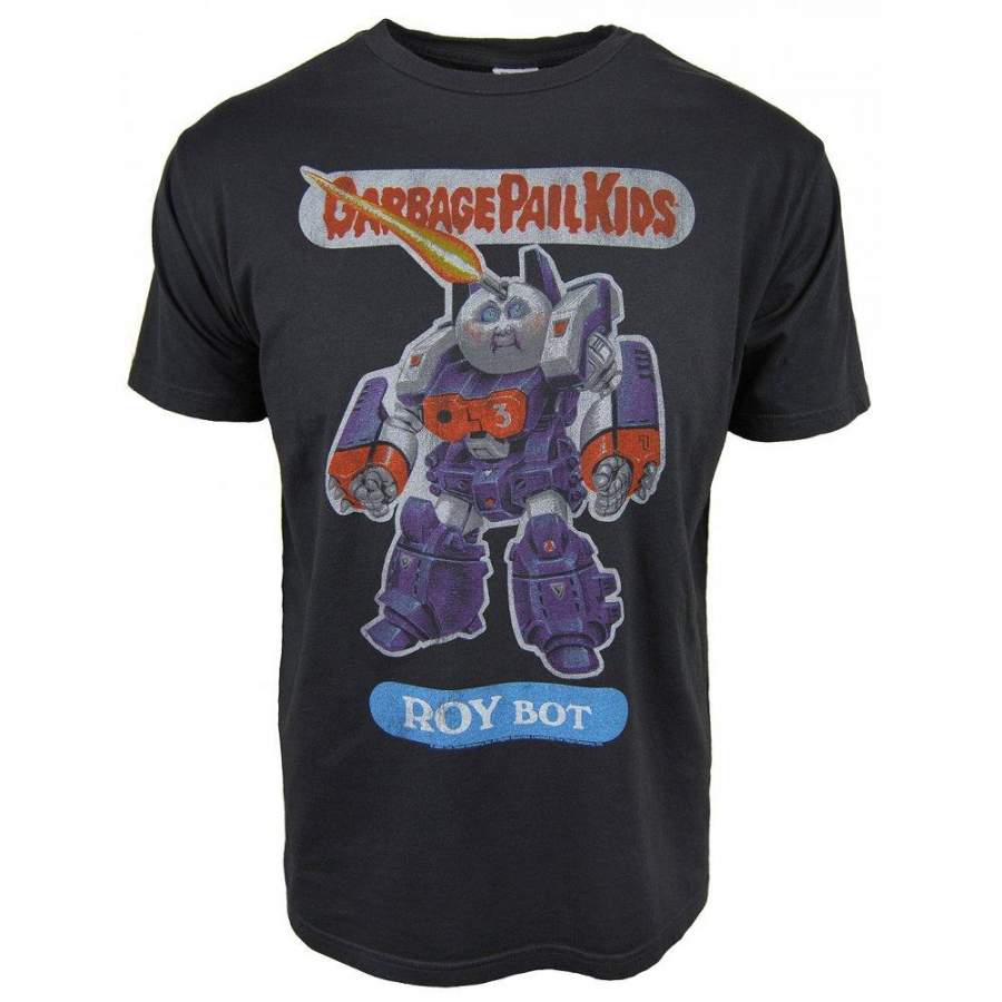 Junk Food Mens Roy Bot Garbage Pail Kids Black T-Shirt