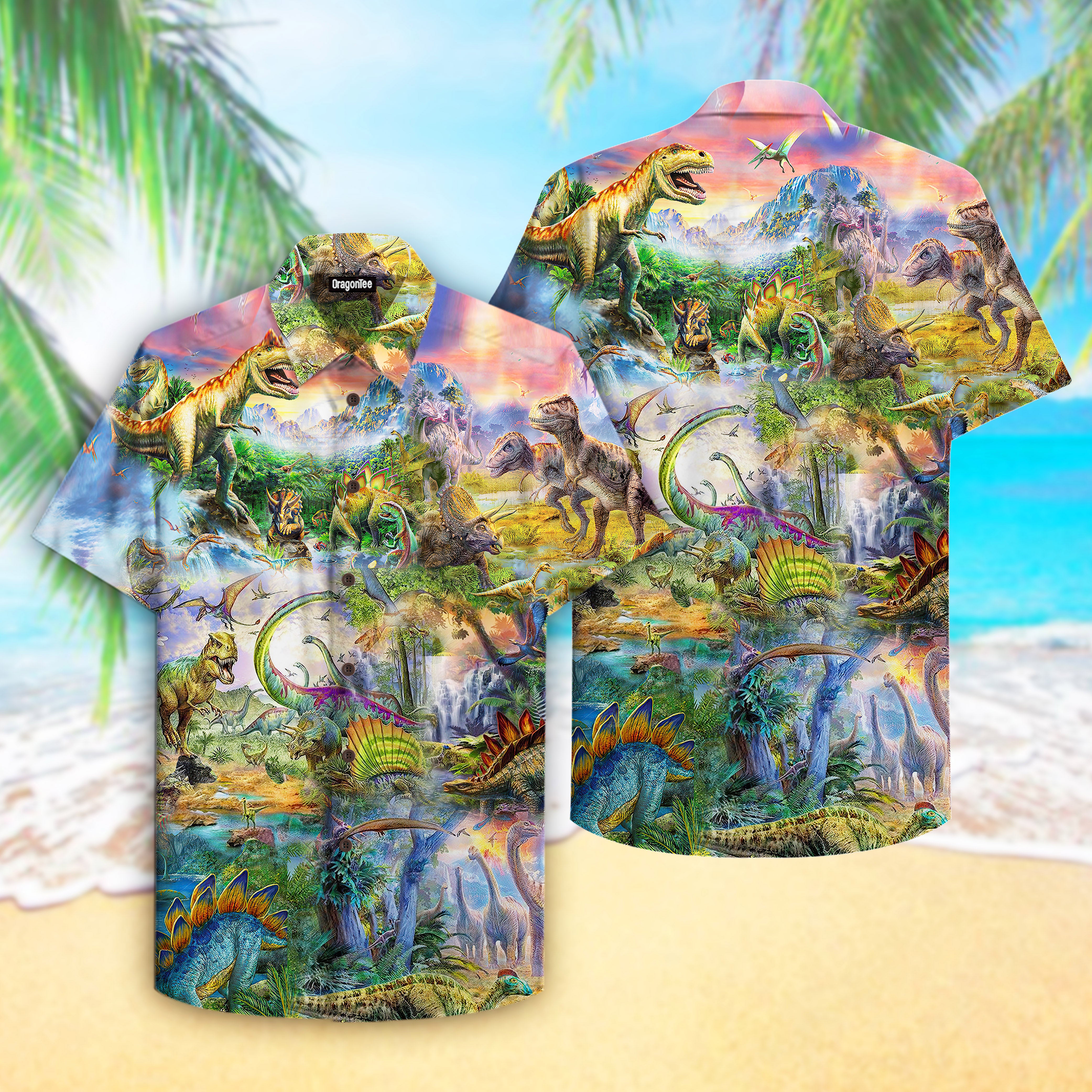 Oragontee Dinosaur Island Hawaii Shirt For Men Women Adult Ha109193