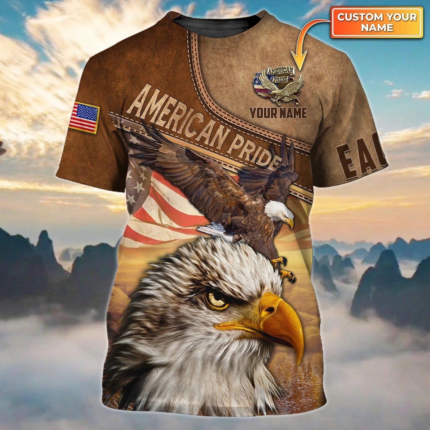 Personalized 3D Tee Shirt For Independence Day Pride Of Usa Strong American 4Th July Shirt