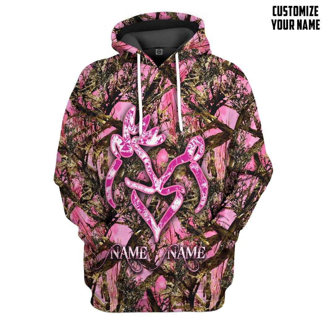 3D Deer Hunting Couple Custom Name Tshirt Hoodie Apparel