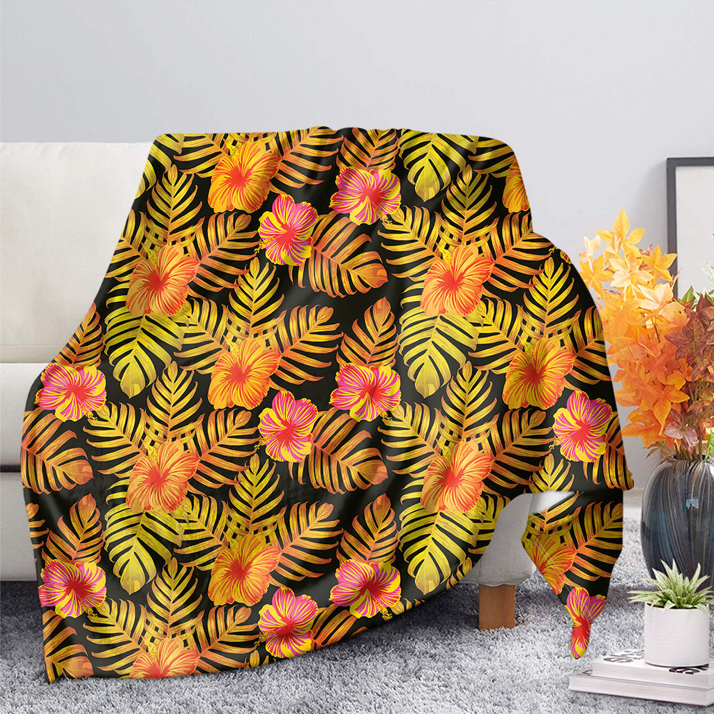 Yellow Hawaii Tropical Pattern Print Blanket Ha47175