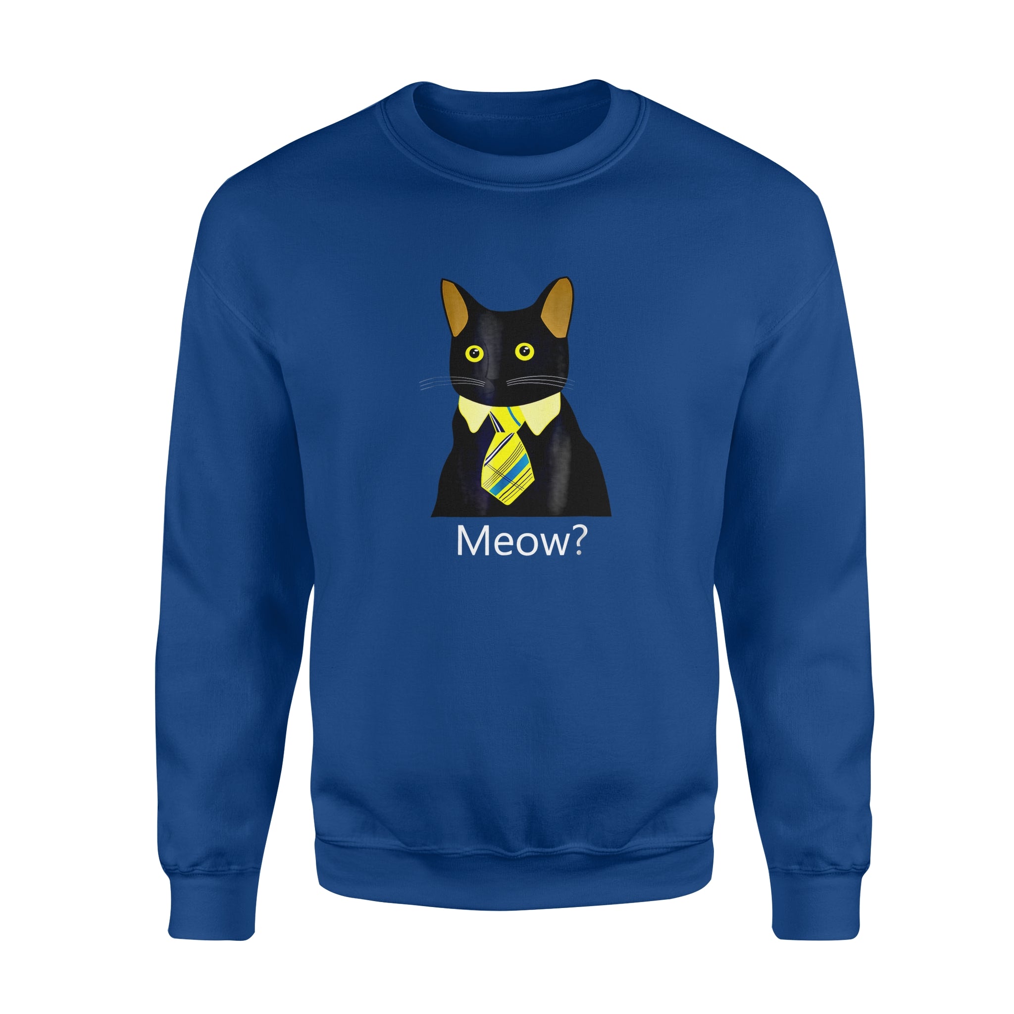 Animals gift idea Black Business Cat Kitten With Yellow Tie T-Shirt – Standard Fleece Sweatshirt