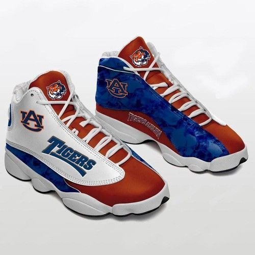 Auburn Tigers Logo Orange Blue Air Jordan 13 Printing Shoes Sneaker