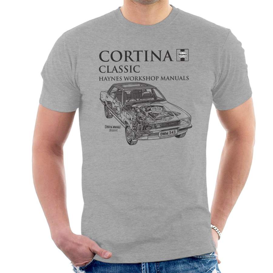 Haynes Owners Workshop Manual 0343 Ford Cortina Classic Black Men’s T-Shirt