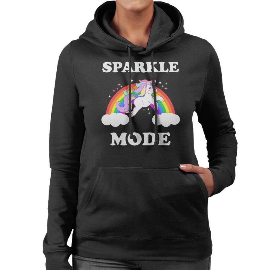 Unicorn Sparkle Mode Women’s Hooded Sweatshirt