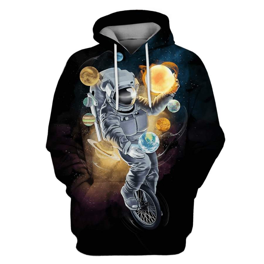 Astronaut with planets in the space Custom T-shirt – Hoodies Apparel