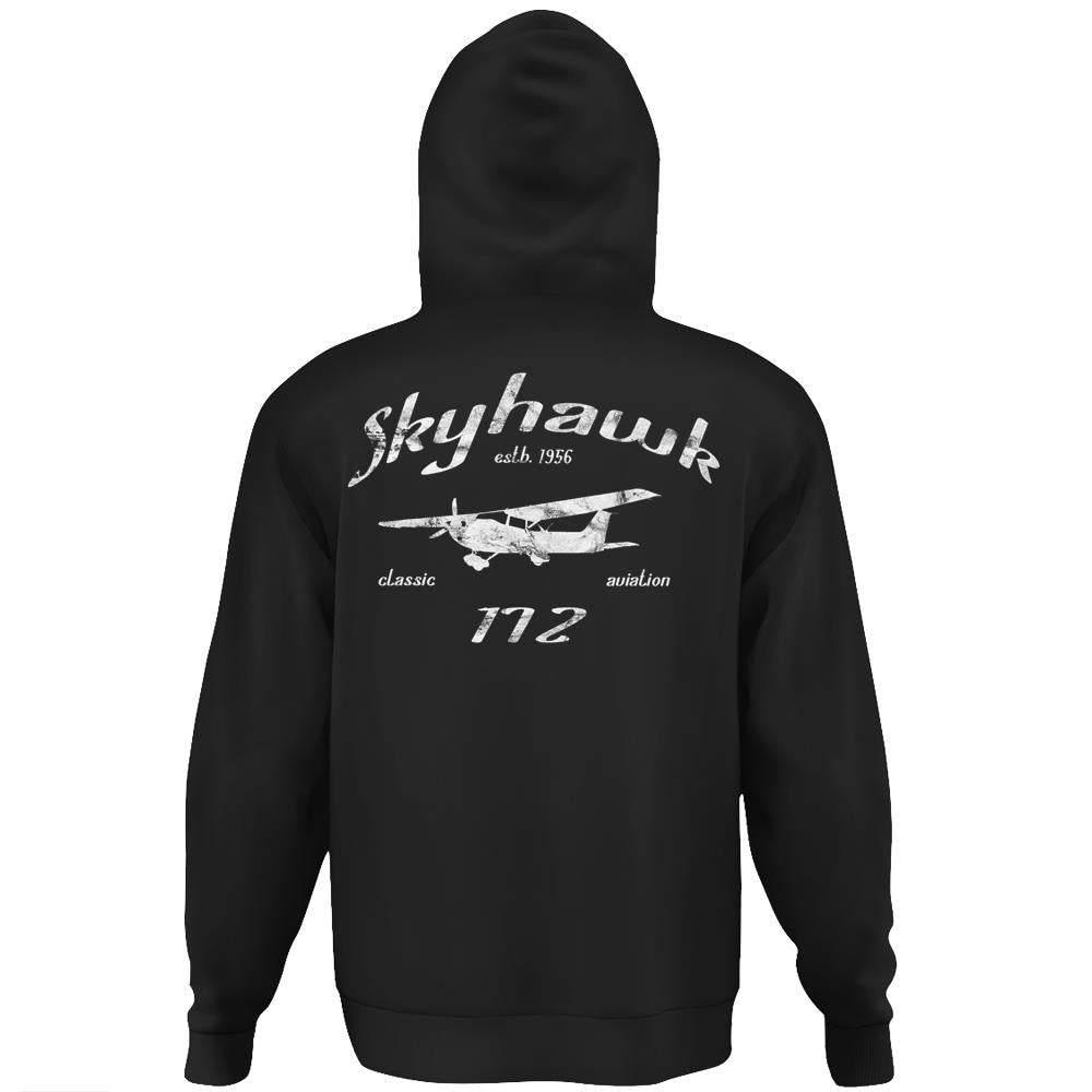 172 Skyhawk Airplane Classic Vintage Aviation Private Pilot Hoodie Print On Back