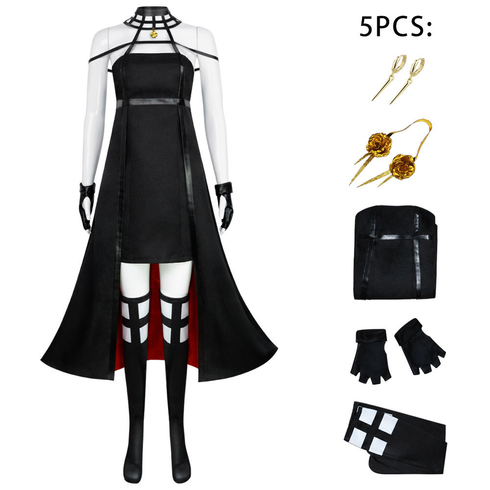 Anime Spy X Family Cosplay Costume Killer Couple Twilight Green Suit Loid Forger Yor Forger Black Dress Halloween Party Costume alx