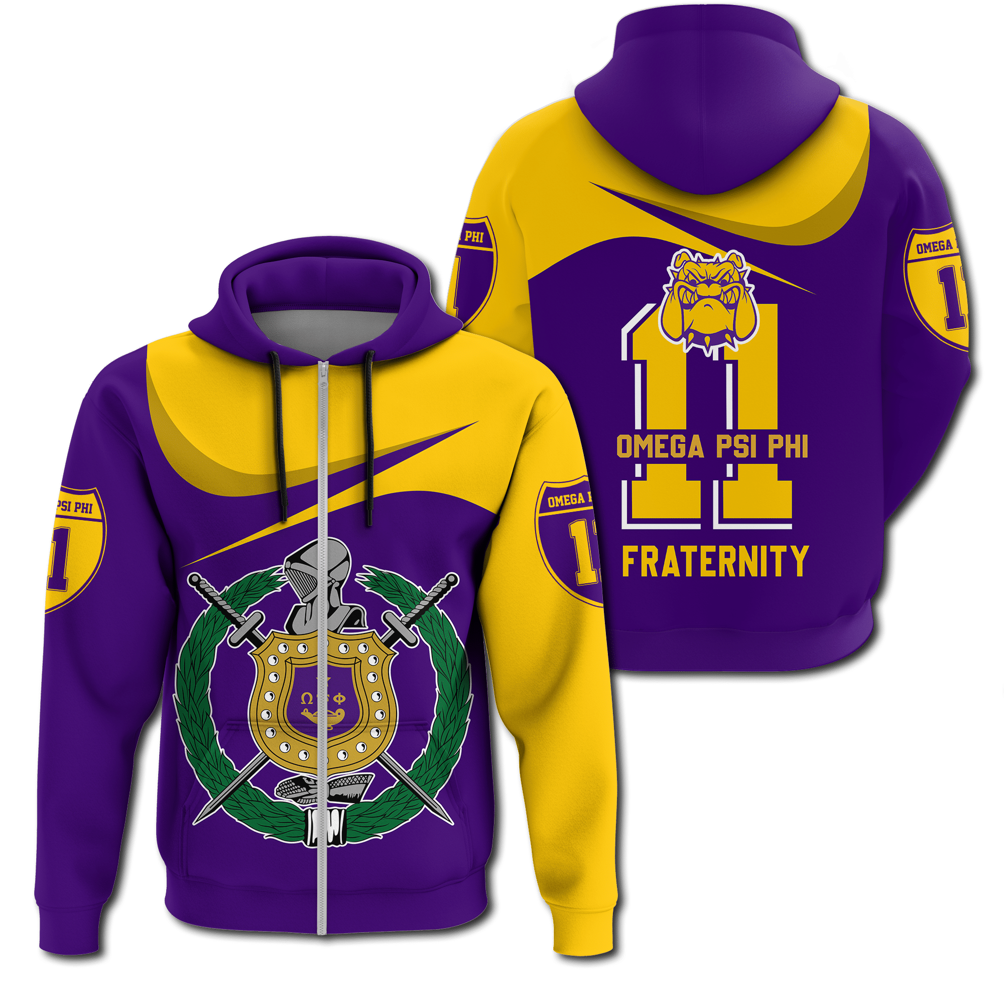 Fraternity Hoodie – Omega Psi Phi Curve Style Zip Hoodie