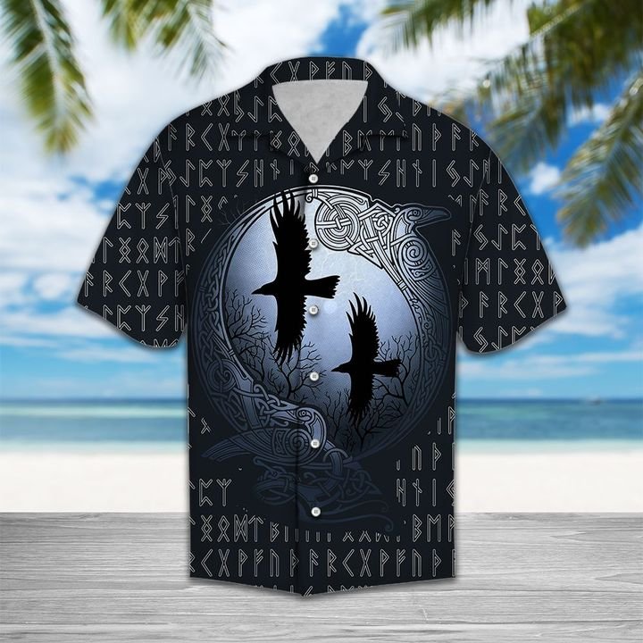 Viking Ravens Hawaiian Shirt Summer Button Up For Men, Women, Couple