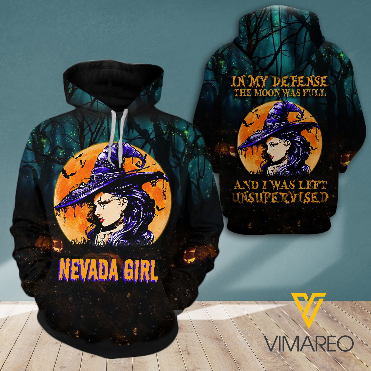 Nevada Girl Happy Halloween Hoodie 3D Printed Ney168A