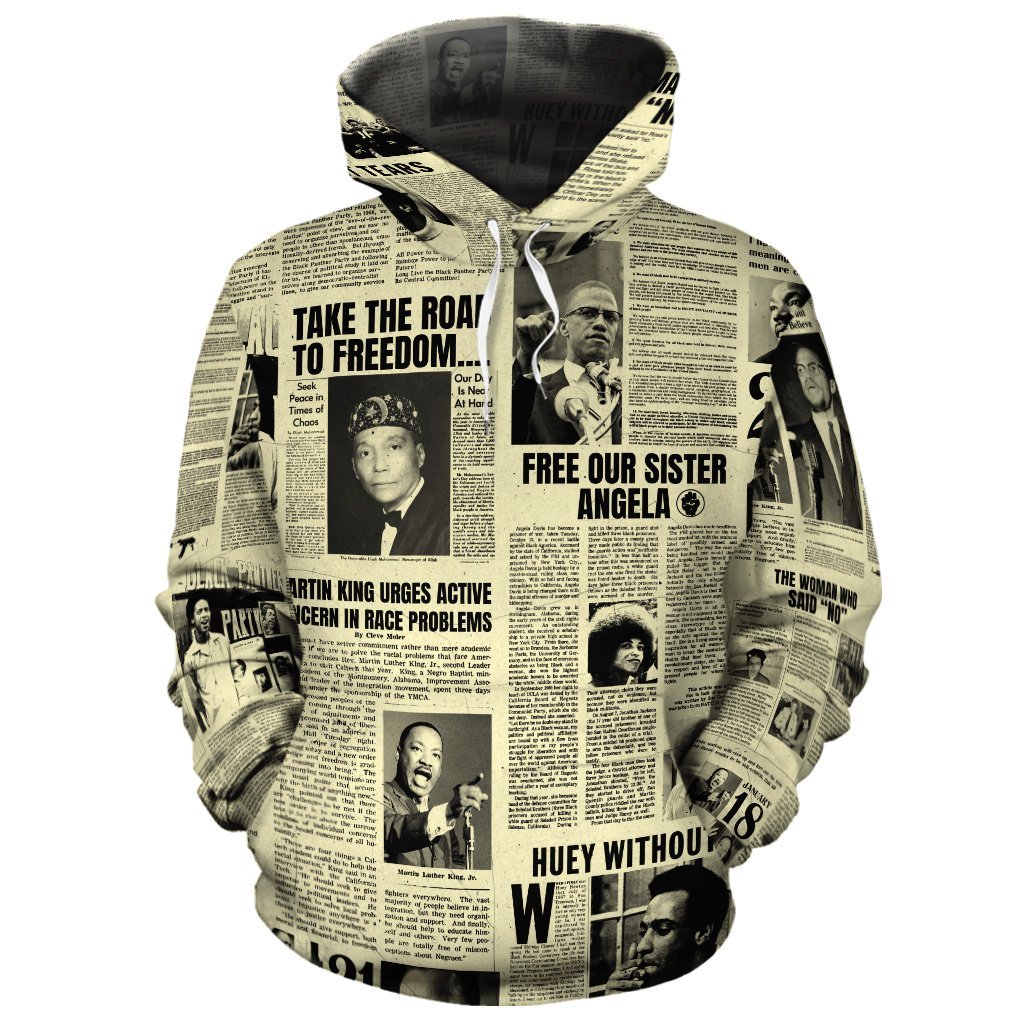 Black Power Newspaper All-Over Hoodie