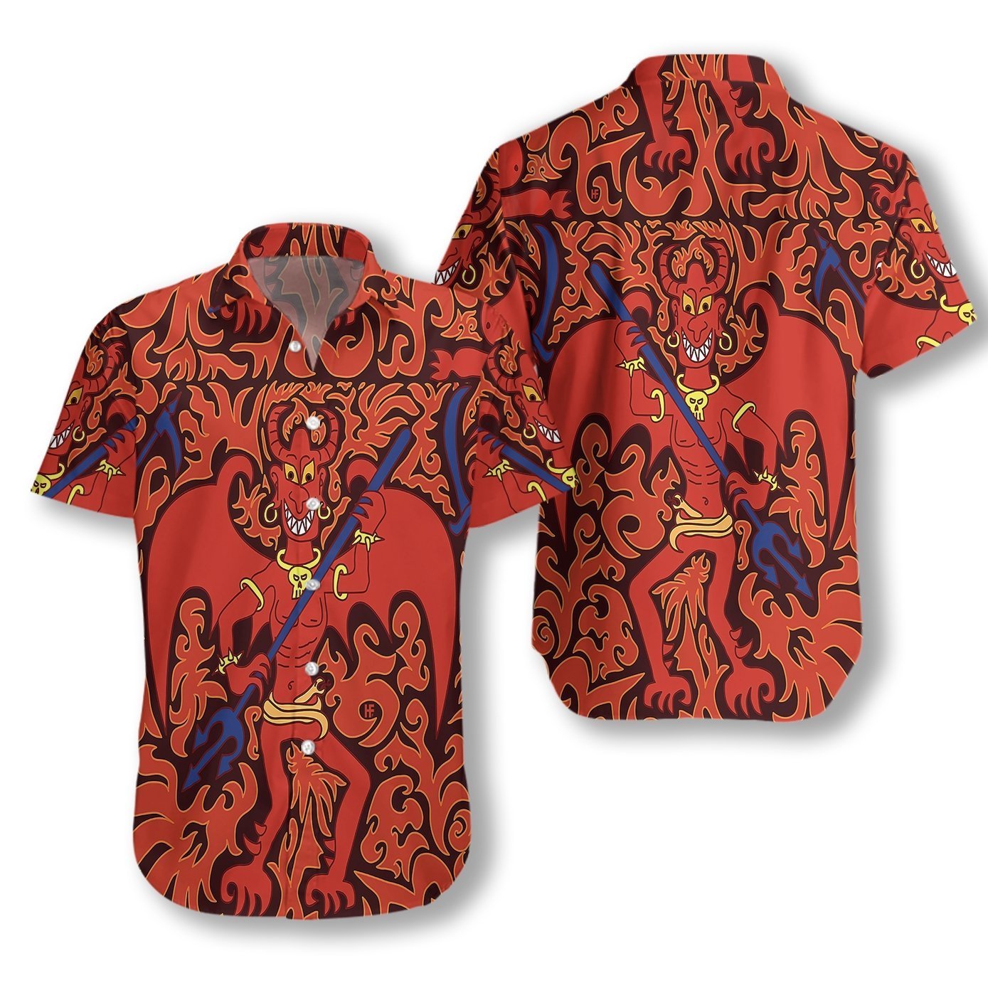 Cartoon Styled Demon Satanic Goth Gothic Hawaii Shirt For Men And Women Ha22514