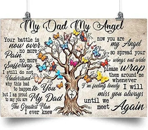 Tree Horizontal Poster- My Dad My Angel – Home Decoration Wall Art Print Poster