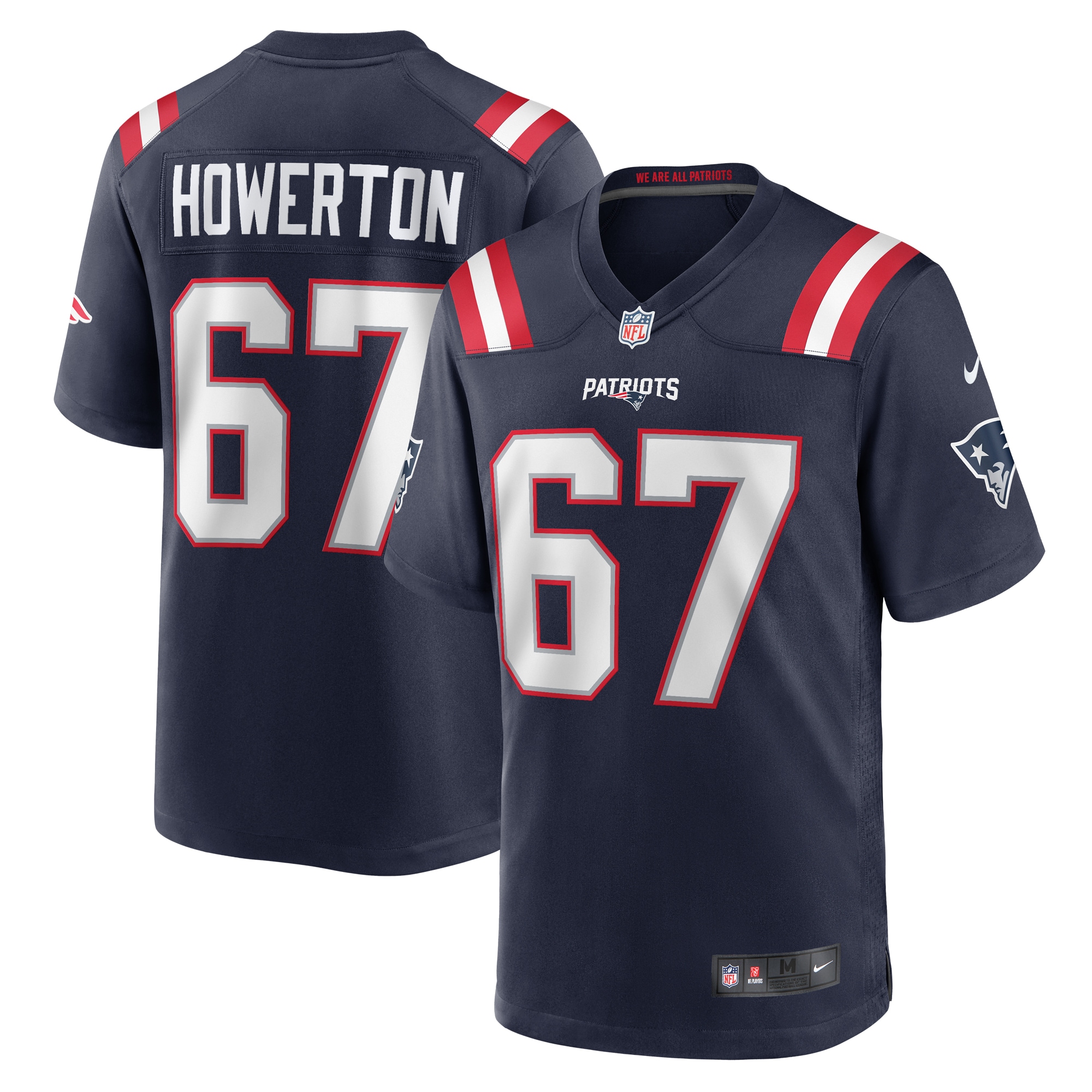 Men’s New England Patriots Hayden Howerton Navy Home Game Player Jersey