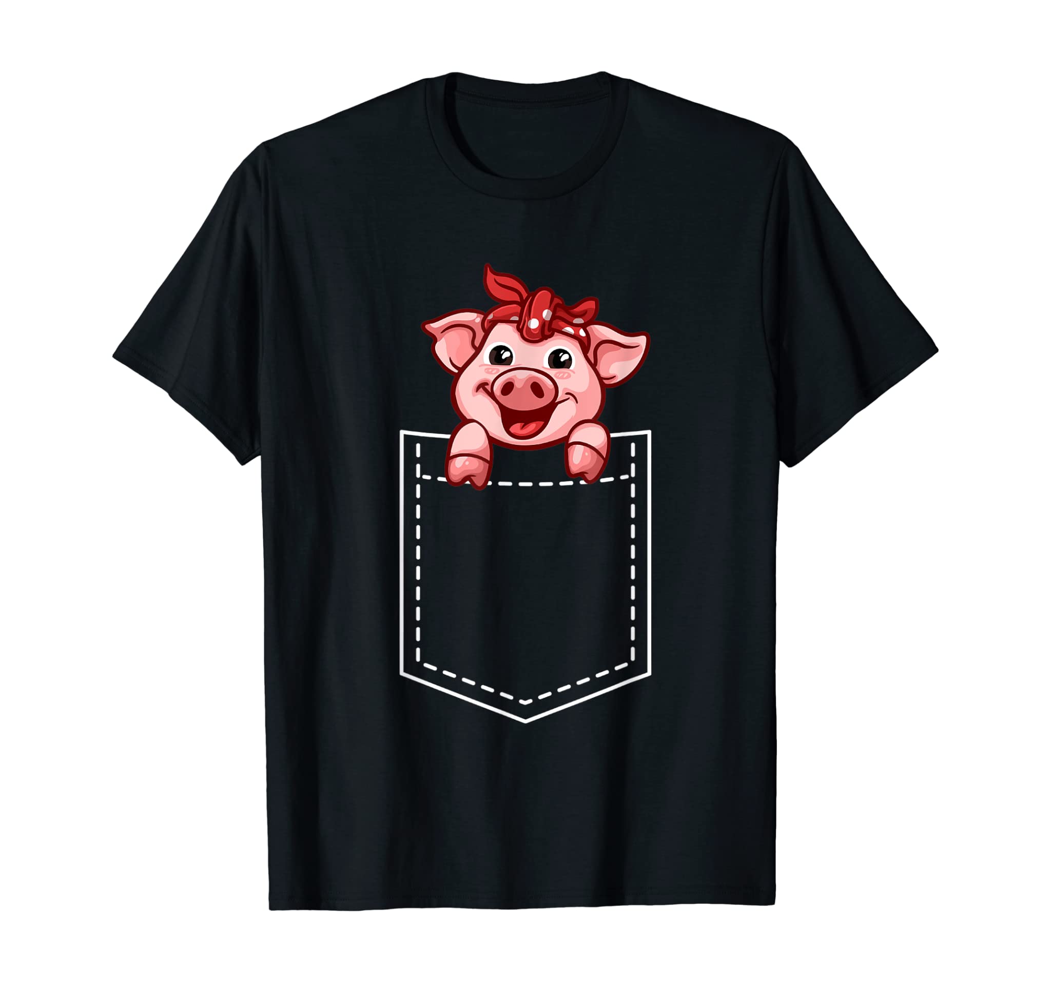 Cute Pig sits in Pocket Pig Gifts T-Shirt