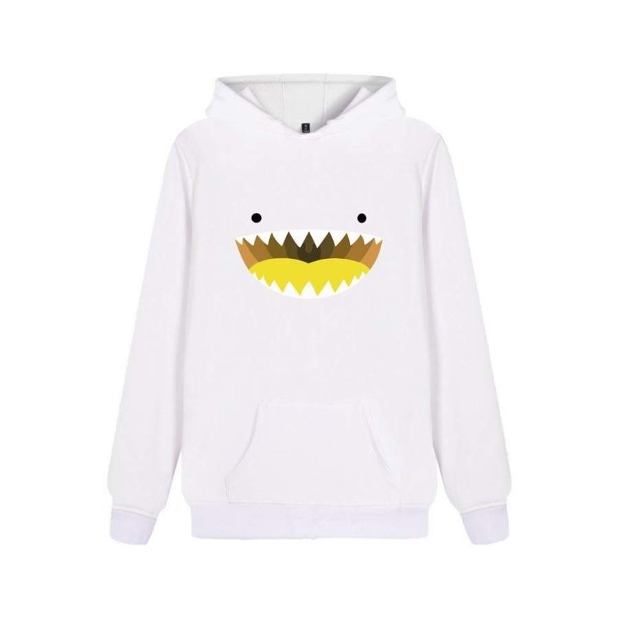 Cute Shark Face Printed Hoodies Hooded Sweatshirts Pullovers Tops