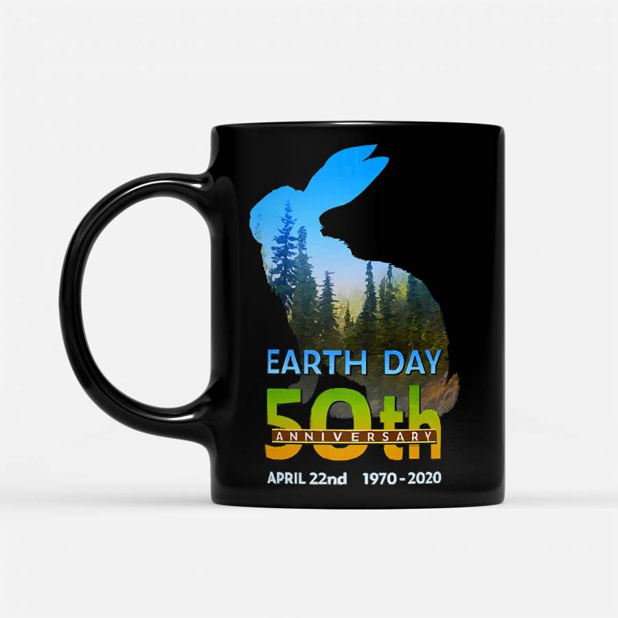 Earth Day 50th Anniversary Forest Rabbit – Black Mug