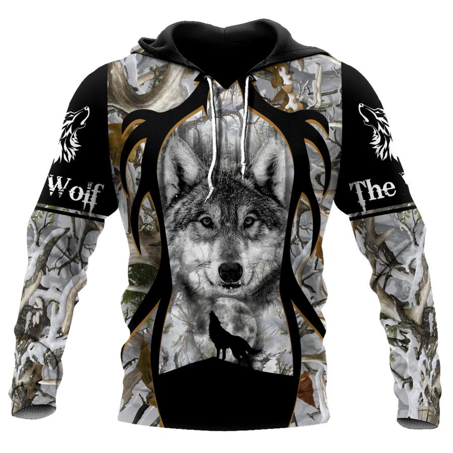 Wolf 3D All Over Print Hoodie T Shirt For Men and Women Pi02102002