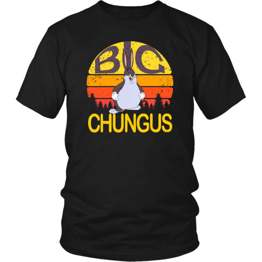 Retro Sunset Vintage Funny Big Chungus Meme shirt