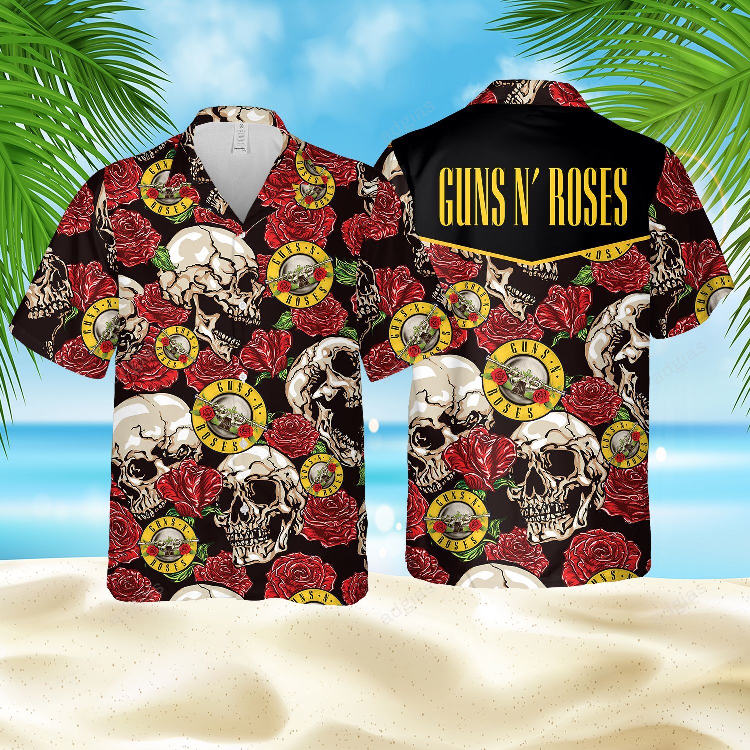 Gnr Skulls And Roses Pattern Hawaii Summer Outfit Ha91926