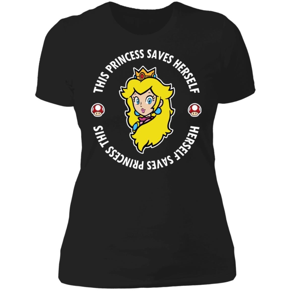 Nintendo Super Mario Princess Peach Saves Herself Shirt