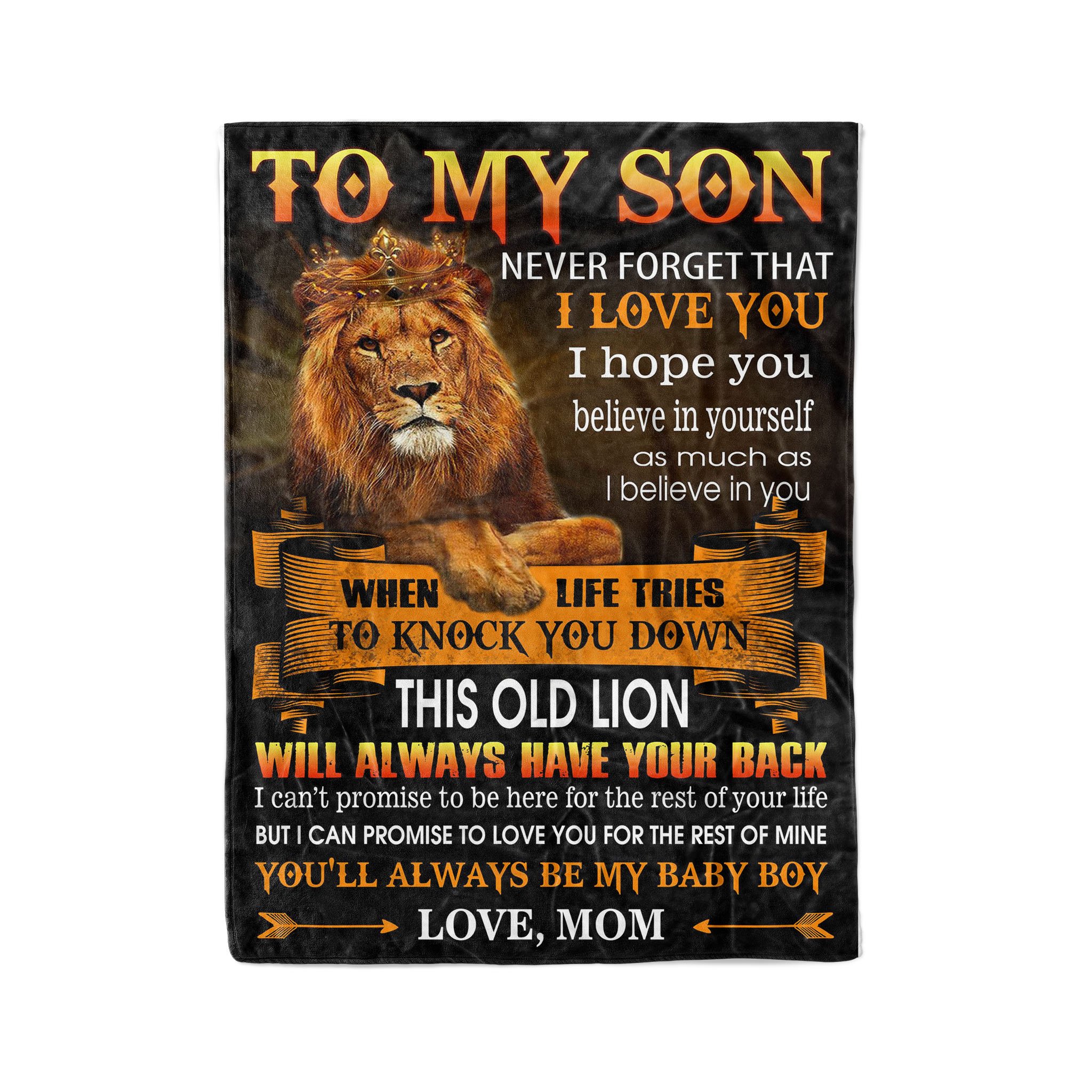 Fleece Lion Blanket Mom to son this old lion