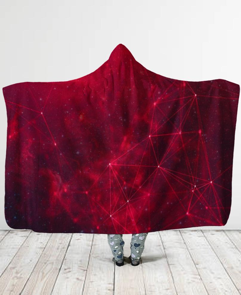 Welcomenative Galaxy Red Hooded Blanket, All Over Print, Native American