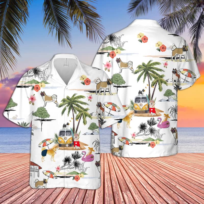 Unisex Akita Beach Hawaiian Shirt