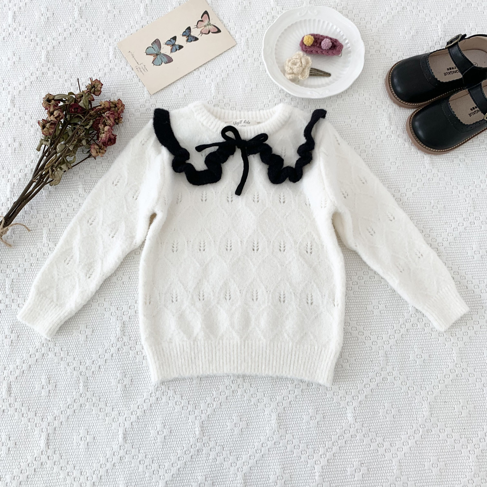 Sweet Princess Baby Girls Soft Knitted Sweater Kids Autumn Winter Pullovers Tops Warm Long Sleeve 12M-8T Bebe Xmas Clothes alx