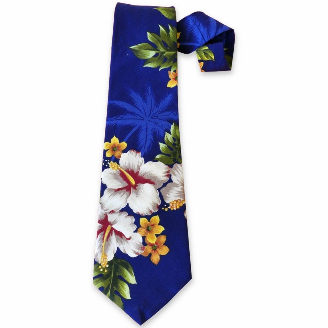 Hibiscus Blue Hawaii Necktie Ha3825