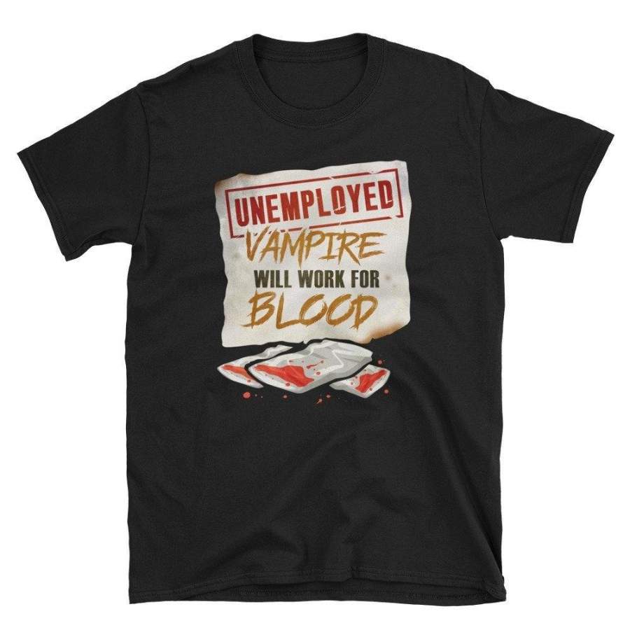 Unemployed Vampire T-shirt Halloween T-shirt Ghost T-shirt Halloween Workout, Happy Halloween, Scary T-shirt, Spooky T-shirt