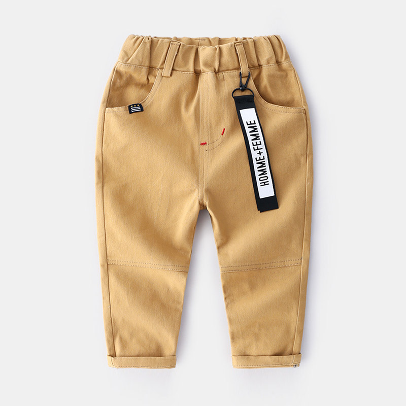 2021 Spring Autumn Casual New 2 3 4 6 8 10 Years Children Handsome Solid Color Pocket Khaki Cotton Long Pants For Kids Baby Boys alx