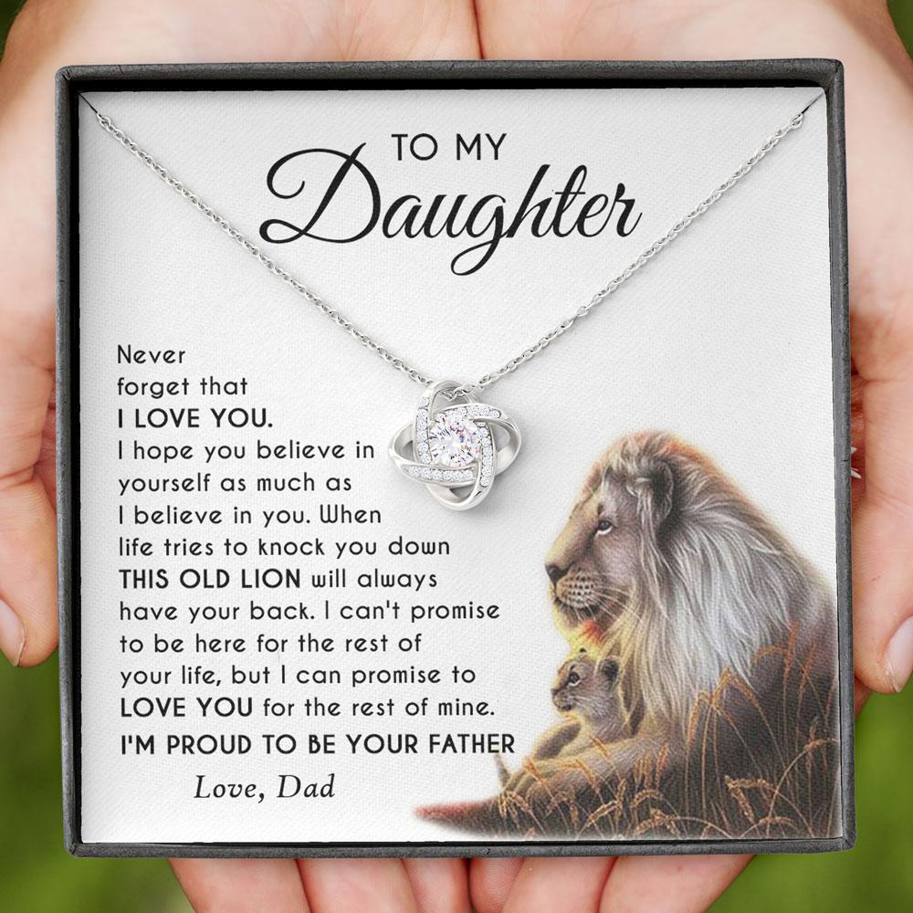 To My Daughter – This Old Lion Will Always Have Your Back – Necklace