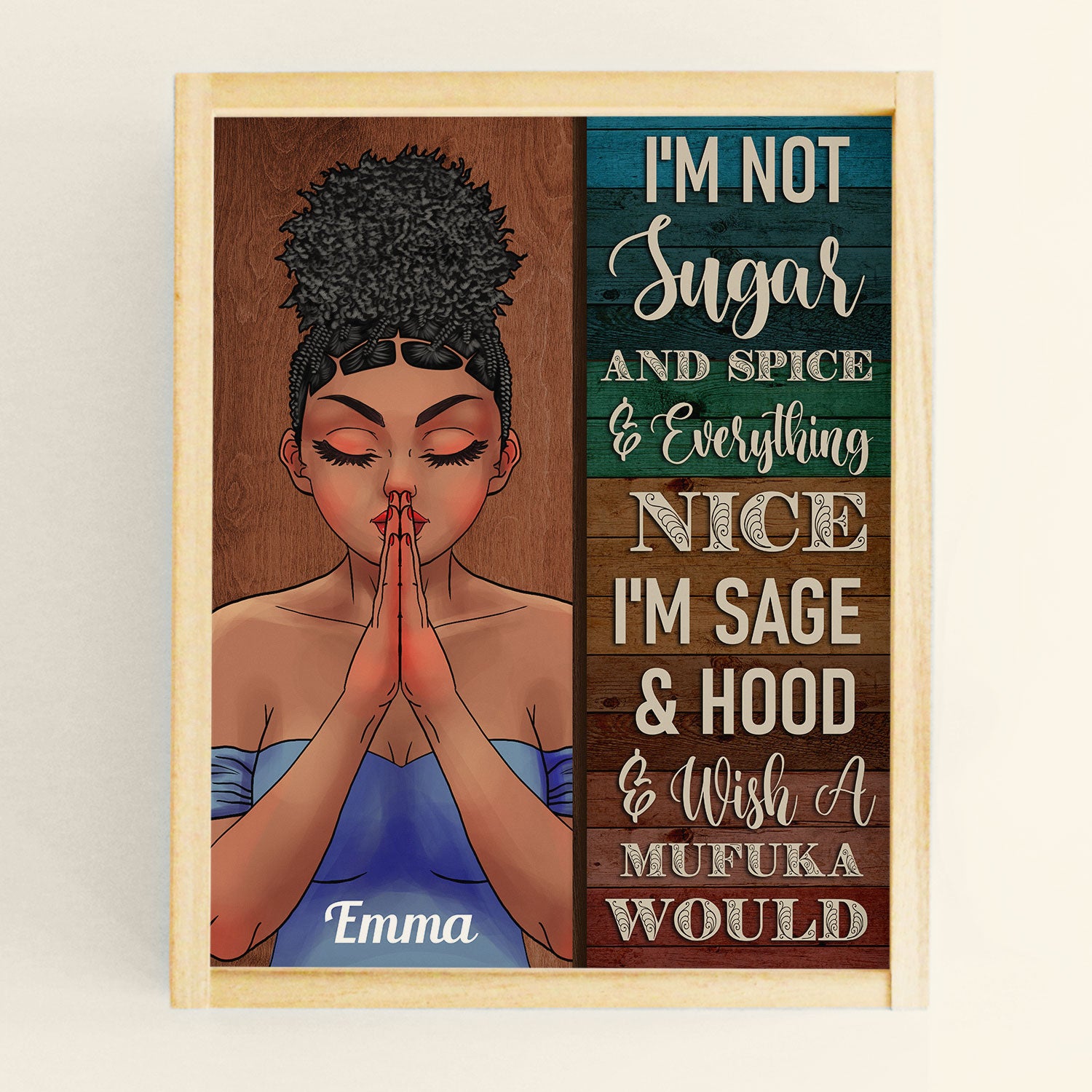 And Everything Nice – Personalized Poster – Birthday Gift For Black Queen, Black Woman, Black Girl, Afro Lady