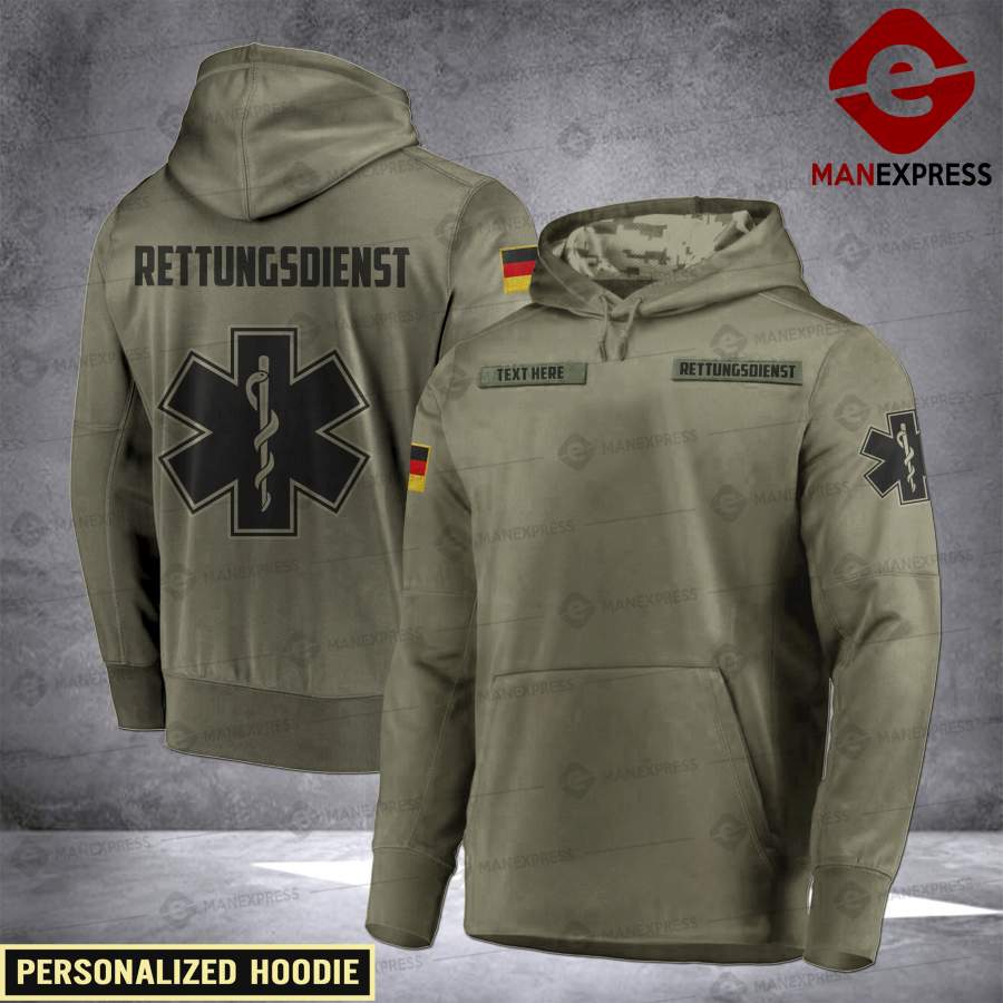 Personalized German Paramedic 3D printed hoodie IHQ
